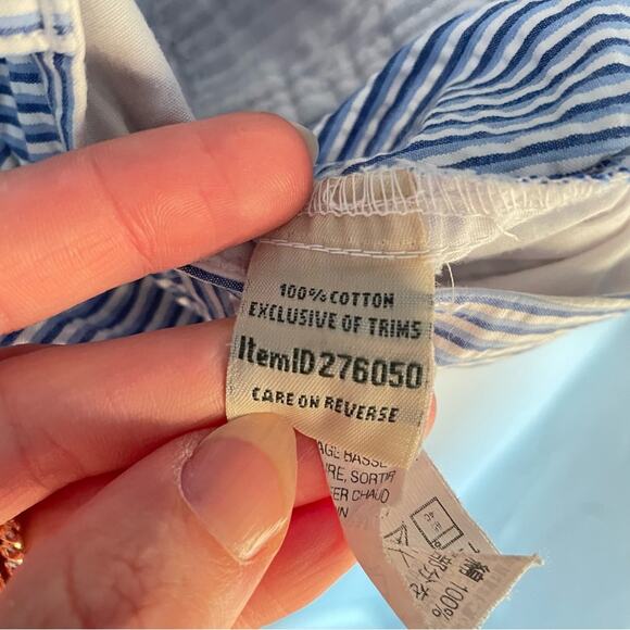 L.L. Bean Favorite Fit Blue/White Striped Nautical Women's Bermuda Shorts sz 16 - Picture 5 of 5